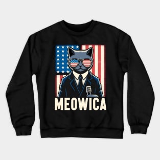 Meowica Cat 4th of July Crewneck Sweatshirt